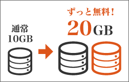 紹介されると、ずっと無料で容量20GBが使える! 紹介されると、ずっと無料で容量20GBが使える!