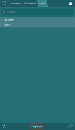 アップロード先を選択し「Upload」をタップ アップロード先を選択し「Upload」をタップ