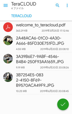 ファイルがInfiniCLOUDにコピー ファイルがInfiniCLOUDにコピー